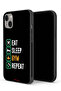 جراب حماية لجهاز Apple iPhone 13 mini، تناول الطعام، النوم، ممارسة الرياضة، التكرار