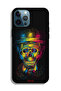 جراب حماية لجهاز Apple iPhone 12 Pro Max بتصميم جمجمة وقبعة ملونة وفن خيالي - 2