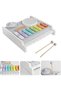 - Wooden Musical Play Set – 2-in-1 Baby Piano & Xylophone Toy with Drum and Mallets - 6