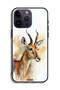 غطاء حماية لجهاز Apple iPhone 14 Pro Max بتصميم فن تجريدي للغزلان - 2