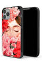 جراب حماية لجهاز Apple iPhone 12 Pro Max، وجه فتاة مخفي في فن الزهور