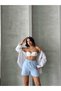 Muslin Beachwear Shorts with Elastic Waist and Waist Tie Detail - 2