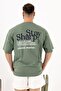 Stay Sharp Oversize Green T-Shirt – Men's Casual Style 100% Cotton - 7