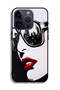 جراب حماية لجهاز Apple iPhone 14 Pro بتصميم وجه فتاة وفن تجريدي - 2