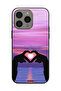 غطاء حماية لجهاز Apple iPhone 15 Pro Max بتصميم قلب وقمر - 2