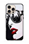 غطاء حماية لجهاز Apple iPhone 16 Pro Max بتصميم وجه فتاة وفن تجريدي
