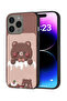 غطاء حماية لجهاز Apple iPhone 15 Pro Max بتصميم دب الفراولة