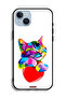 جراب حماية لجهاز Apple iPhone 14 Plus بتصميم قطة ملونة - 2