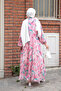 Women's Swallow Patterned Dress Fuchsia - 7