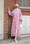 Women's Swallow Patterned Dress Fuchsia - 5