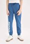 D9994 Indigo Boy's Printed Sweatpants with Elastic Waist and Pockets