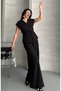 Women's Oversize Tie-Up Vest Trousers Suit Black - 5