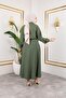 Women's Zipper Detailed Khaki Strawberry Fabric Suit - 5