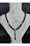 Onyx Natural Stone Necklace and Bracelet Set – Zülfikar Sword Tip – Handmade - 3