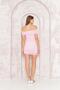 Women's Off the Shoulder Draped Pink Tulle Mini Dress Dm1048 - 5