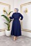 Women's Zipper Detailed Navy Blue Strawberry Fabric Suit - 3