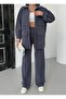Smoked Women's Waist Elastic Detailed Pocket Zipper Closure Tncl Bottom Top Set - 5
