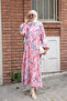 Women's Swallow Patterned Dress Fuchsia - 2