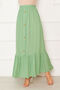 Elastic Waist Button Detailed Hijab Skirt Pistachio Green - 2
