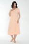 Women's Plus Size V-Neck Slit 100% Cotton Short Sleeve Nightgown / Salmon - - B 564 - 3