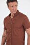 Men's Tile Italian Buttoned Collar Short Sleeve Slim Fit Shirt 1004250255 - 4