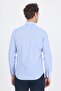 Men's Blue Long Sleeve Hard Collar Cotton Slim Fit Shirt 1004250008_304 - 5