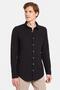 Men's Slim Fit Slim Fit Long Sleeve 100% Cotton Linen Texture Black Shirt - 2