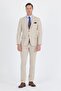 Men's Beige Swallow Collar 6 Drop Slim Fit Elastic Waist Suit 1001250176 - 2