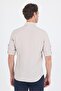 Beige Short Sleeve Smart Button Collar Pocketless Slim Fit Shirt 1004250224 - 5