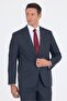 Men's Dark Anthracite Mono Collar Cotton 4 Drop Comfort Fit Suit 10012501
