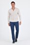 Men's Stone Color Italian Buttoned Collar Long Sleeve Slim Fit Shirt 1004250254 - 2