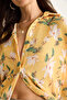 Women's Yellow Patterned Digital Printed Regular Summer Knitted Shirt 60282014 - 5