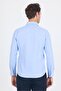 Men's Blue Hard Collar Cotton Slim Fit Shirt 1004250214 - 5