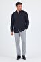 Black Long Sleeve Plain Armure Oval Collar Casual Comfort Fit Shirt 1004250249 - 2