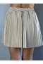Fake Leather Pleated Women's Skirt - 4