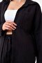 Single Pocket 100% Cotton Muslin Shirt Black - 2