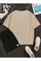 Love, Death Printed Cotton Unisex Beige T-Shirt-Black Shorts Set - 2