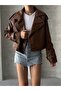 Oversize Taba Leather Jacket - 3