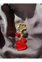 K Letter Black Red Glitter Heart Detailed Star Ring Epoxy Letter Keychain Valentine's Day Gift - 3