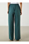 Lcw Modest Green Elastic Waist Wide Leg Women's Trousers - 4