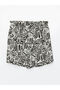 Patterned Women's Swim Shorts with Elastic Waist (S4) - 7
