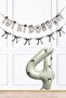 Black Bow Concept Banner and Birthday Balloon Set with Age Balloons