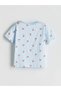 Lcw Baby Blue Cherry Printed Baby Girl T-Shirt and Shorts 2-Pack - 3