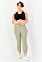 Women Sportswear Fit Pull On Training Leggings, Olive - 4
