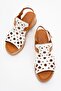 Women's Genuine Leather Strappy Sandals 6327 White - 6