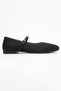 Black Straw Detailed Casual Women's Ballerinas - 2