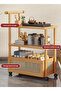 Sofa Side Table with Wheels,Coffee Table for Living Room Trolley Rack, Side Cabinet 30*50*83CM - 3