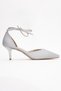 Women's Gray Stone Lace Detailed Heeled Women's Shoes - 2