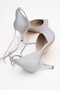 Women's Gray Stone Lace Detailed Heeled Women's Shoes - 4