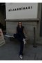 Women's Belted Blazer Vest Pants Two-Piece Suit Navy Blue - 4